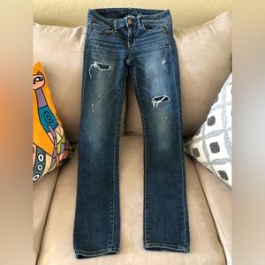American Eagles damaged style skinny jeans